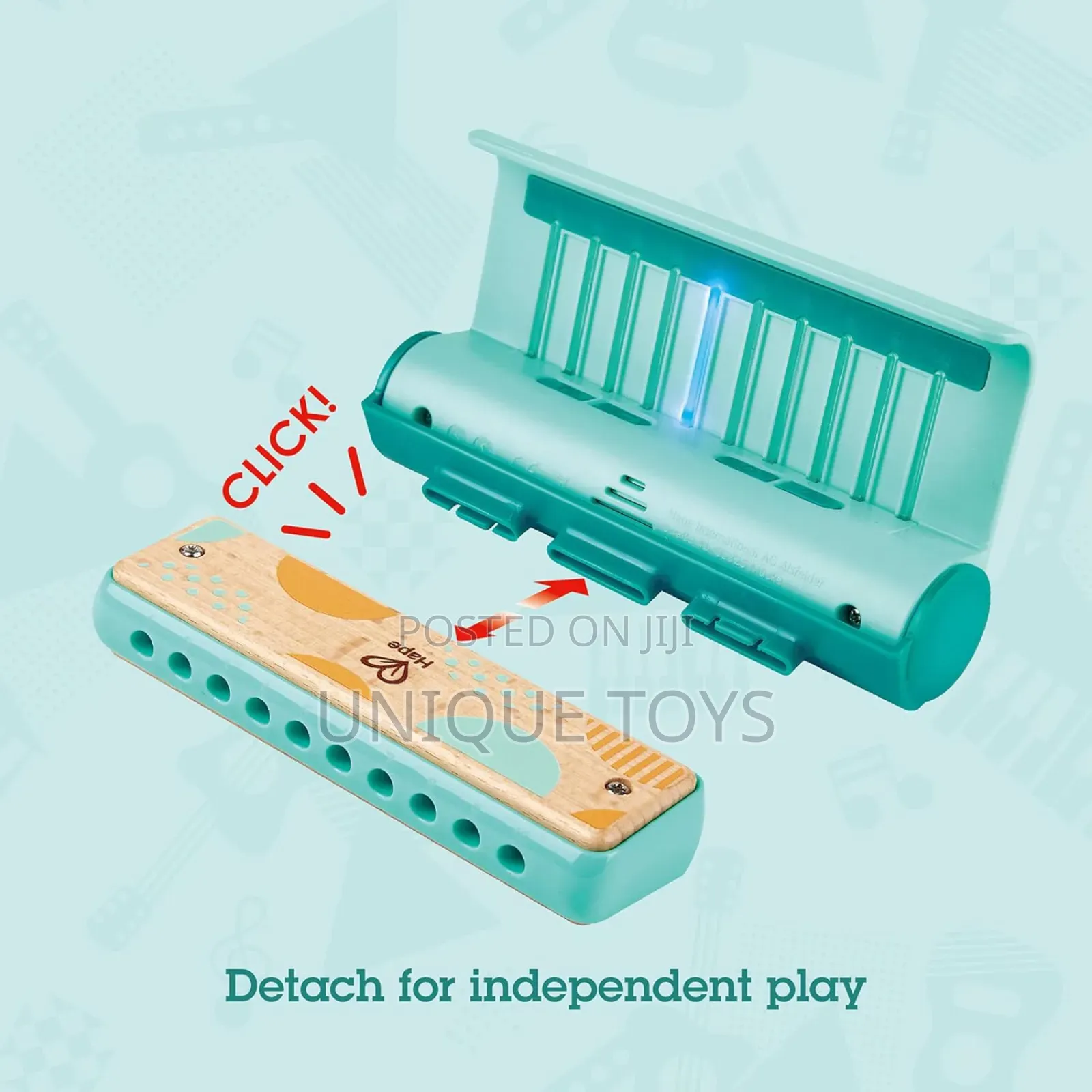 Wooden Unique Learn With Lights Harmonica