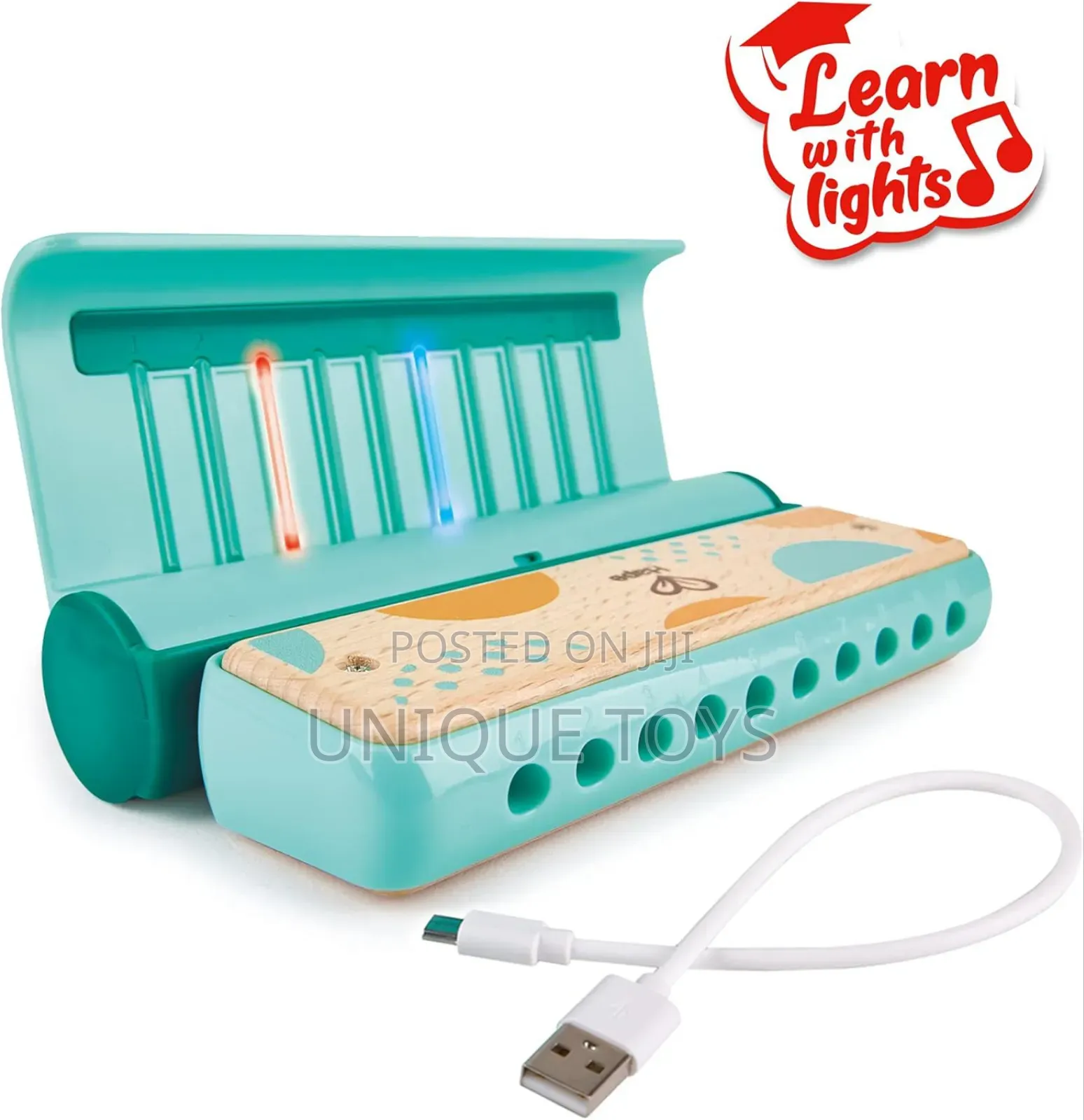 Wooden Unique Learn With Lights Harmonica