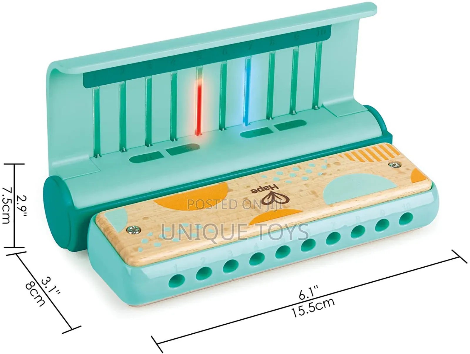 Wooden Unique Learn With Lights Harmonica