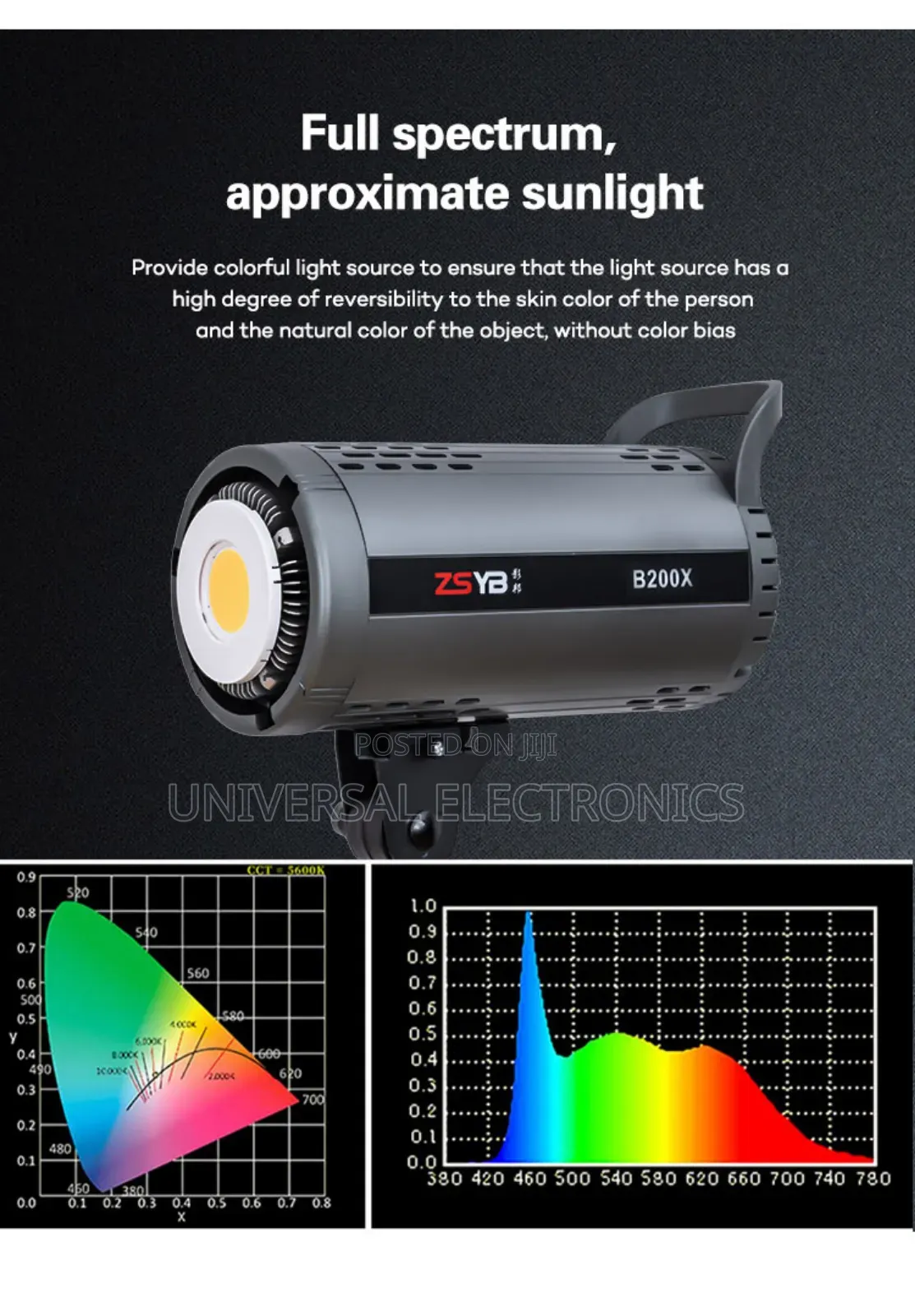 Studio 200 Watt Rechreagble Handheld Spot Light With Cri 97+