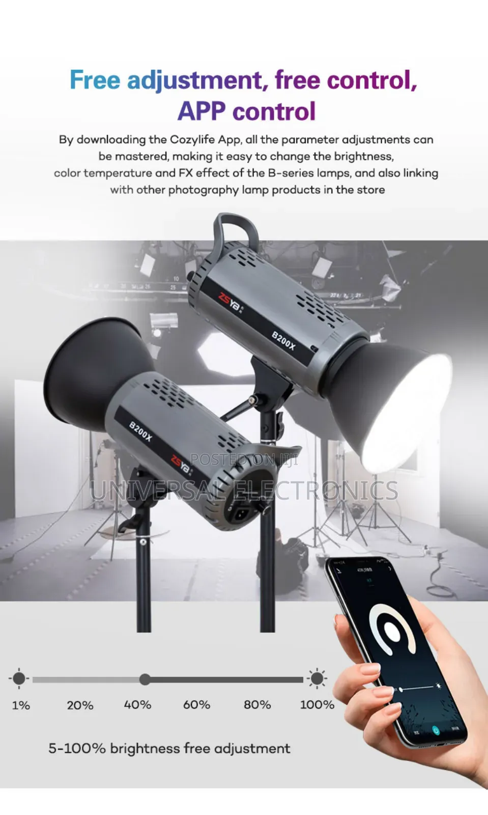 Photography Led Film 200 Watt Spot Light With True Colors