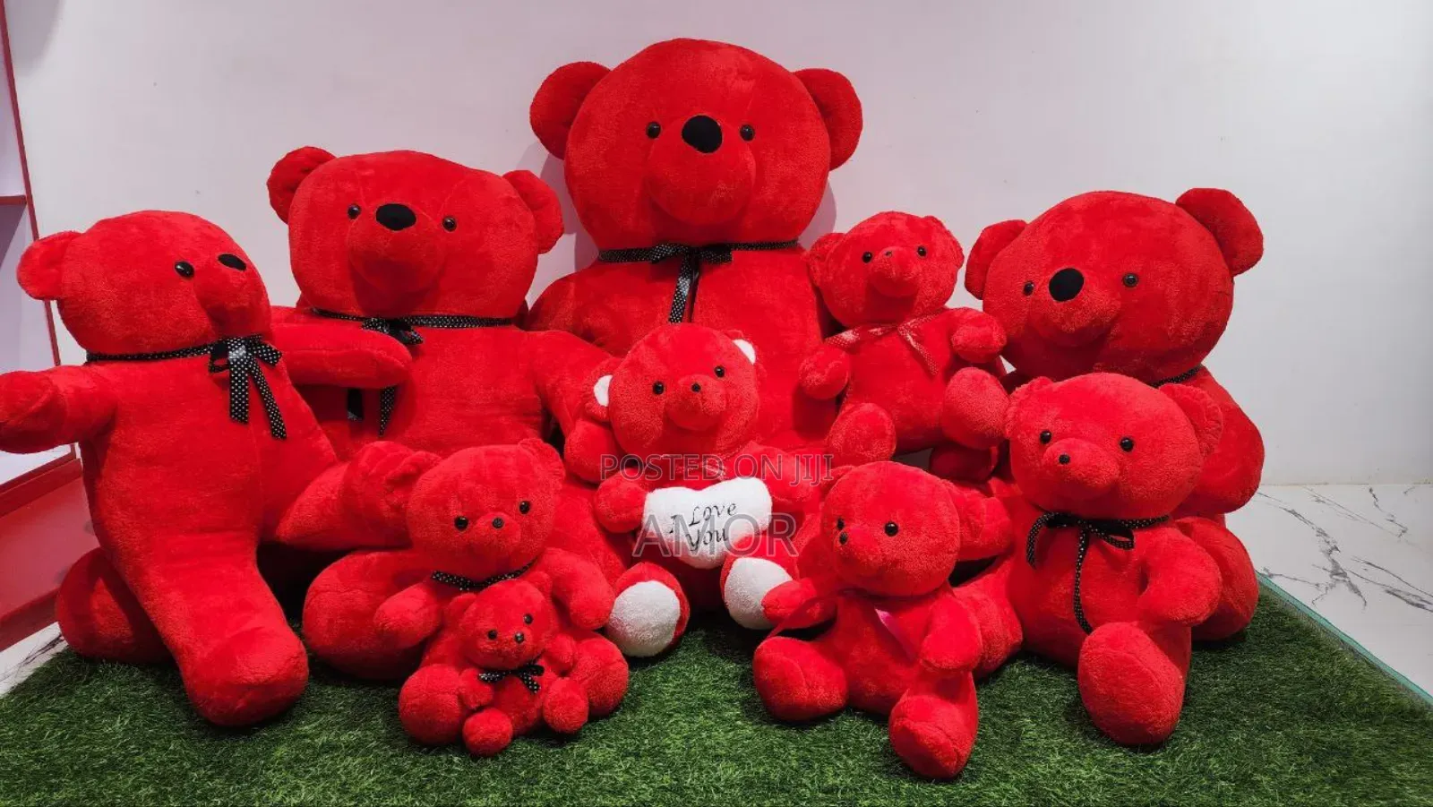 Red Teddy Bear With Heart Shaped Pillow!