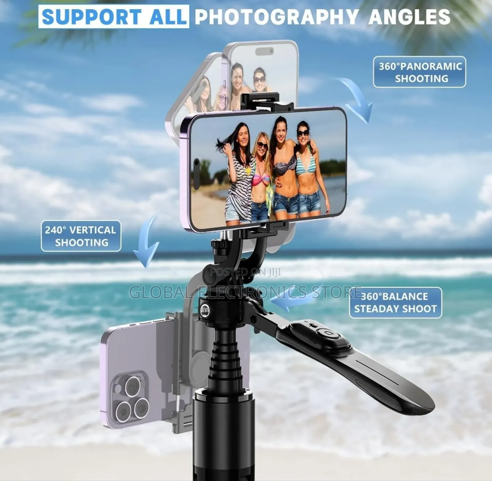4-Axis Selfi Stick Tripod 1.7 Meter for Phone and Canera