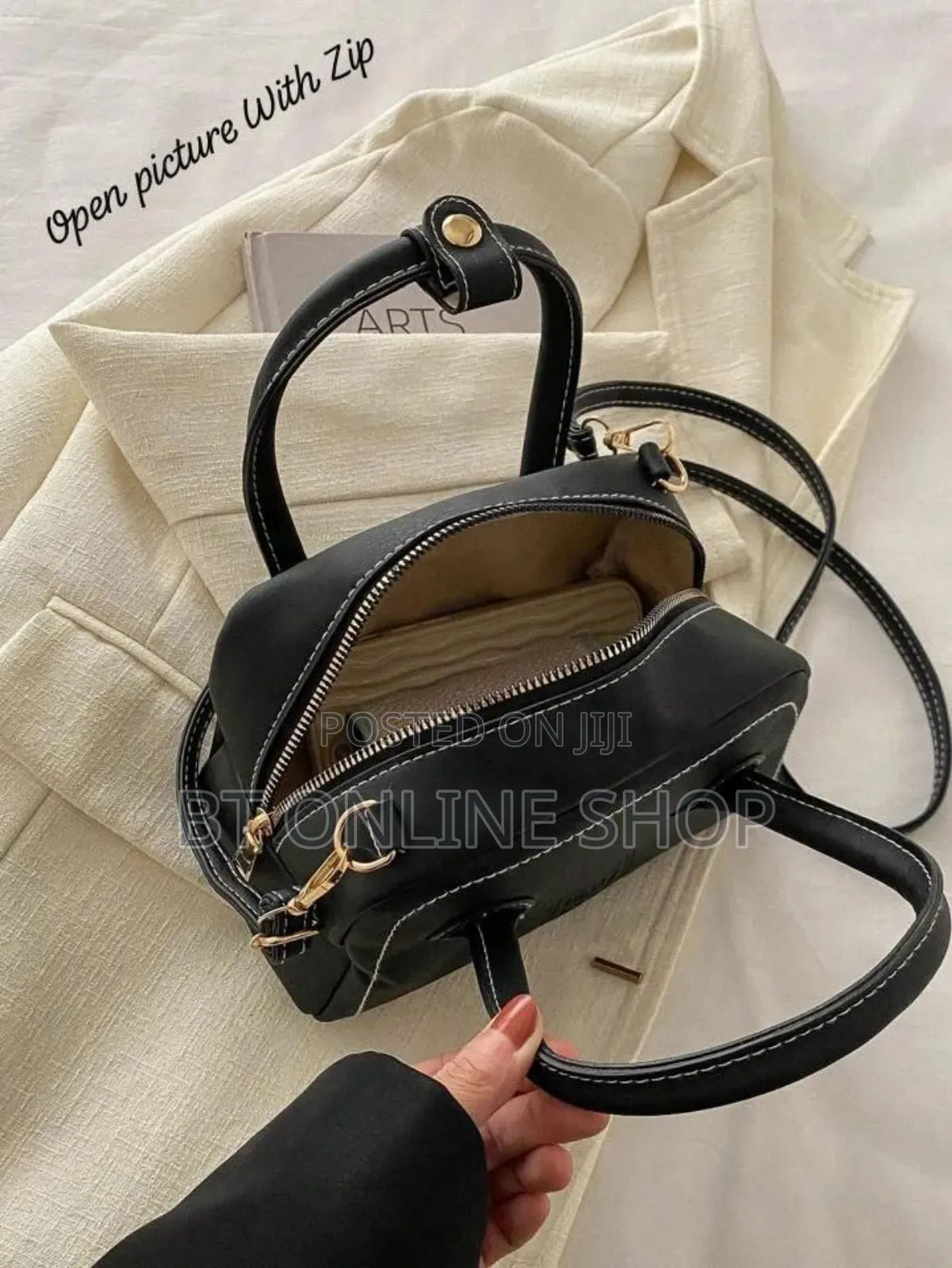 New Arrival Imported Leather-Look Handbag + Sling Bag