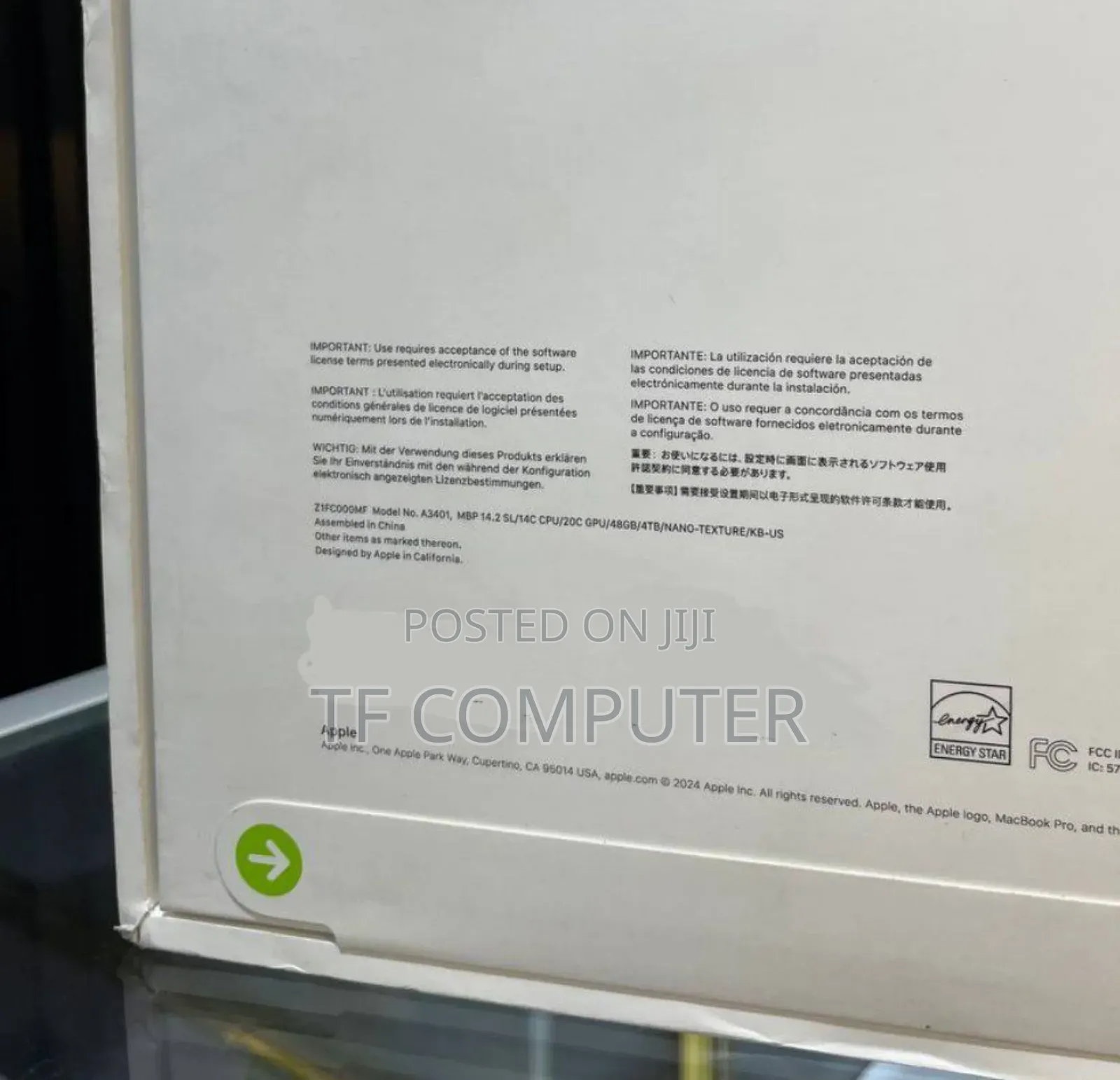 New Laptop Apple MacBook Pro 2024 M4 14-inch 48GB Apple M4 Pro SSD 4T