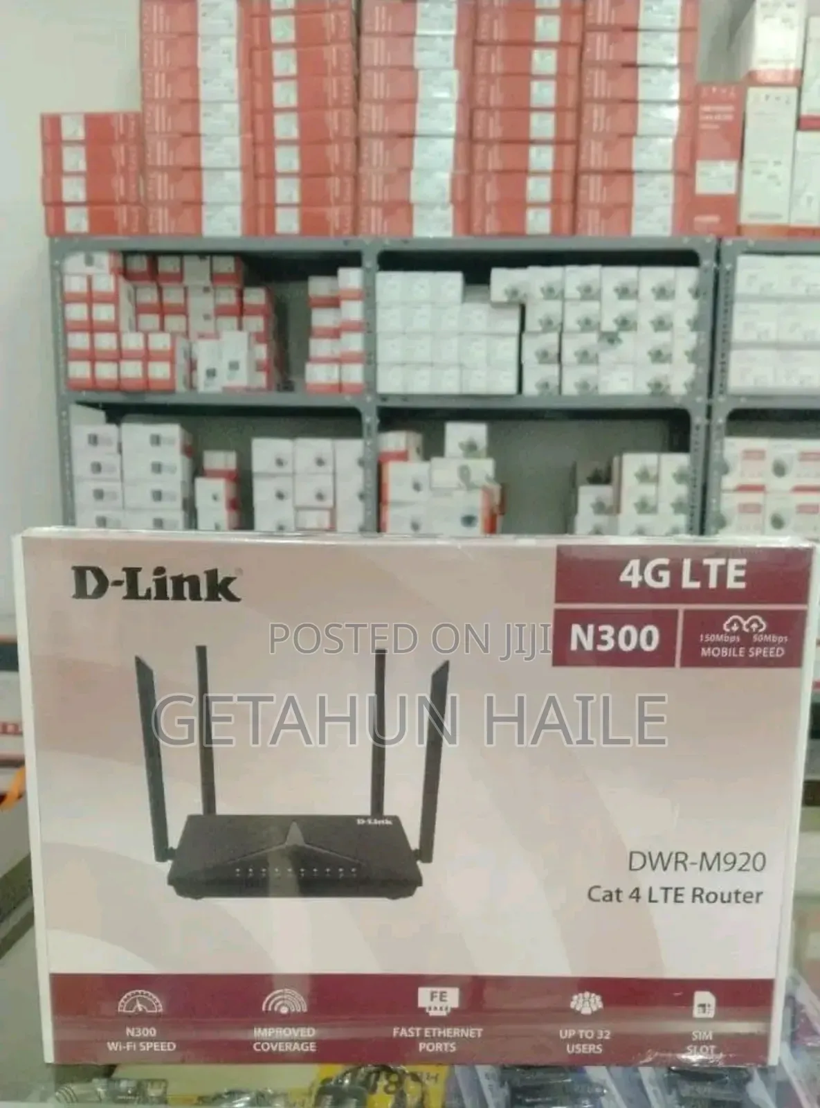 D-Link DWR-M920 4g Lte Route (Simcard የሚቀበል ባለ 4 እንቴና Router