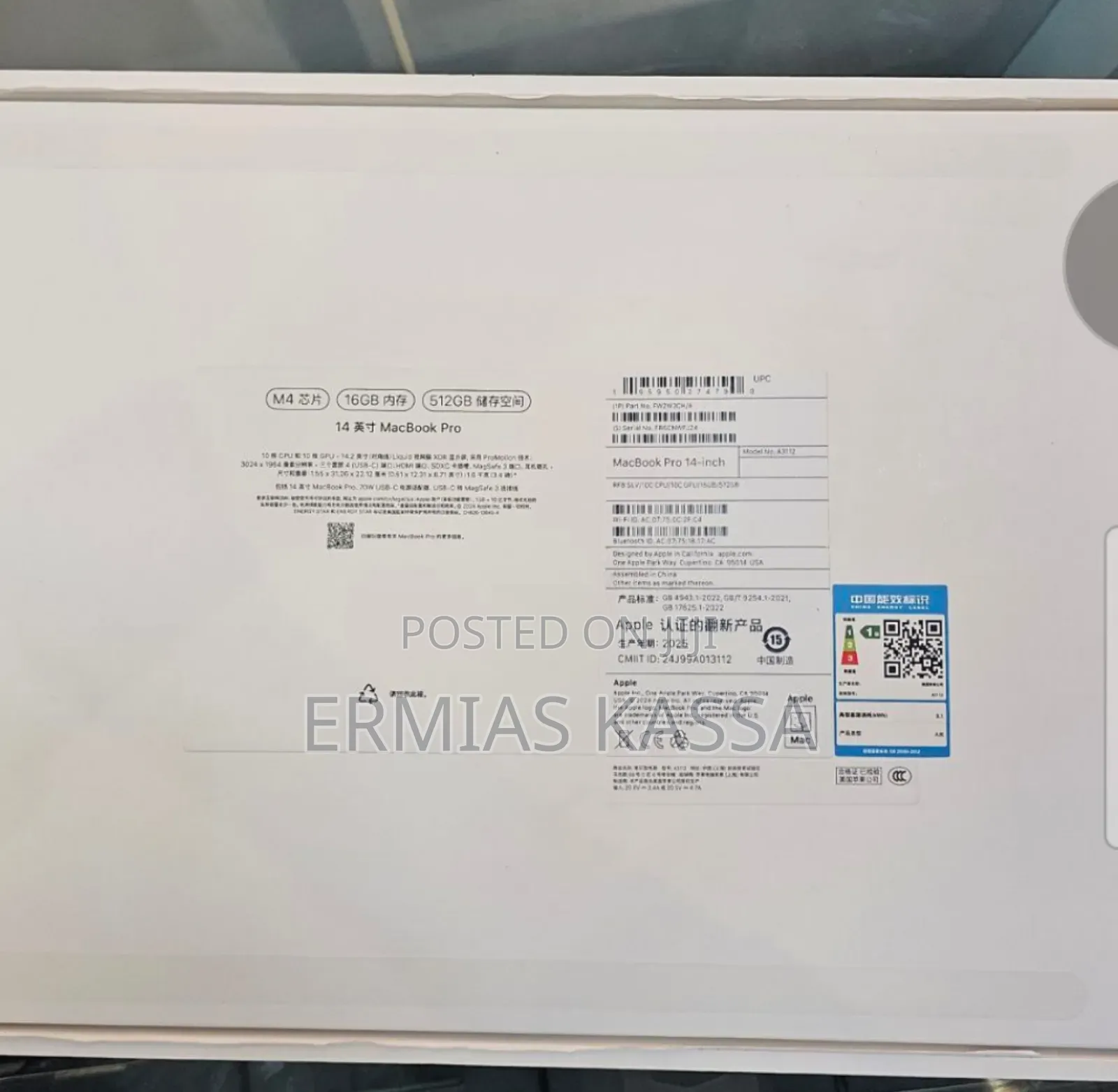 New Apple MacBook Pro 2024 M4 14-Inch 16GB Apple M4 Pro SSD 512GB