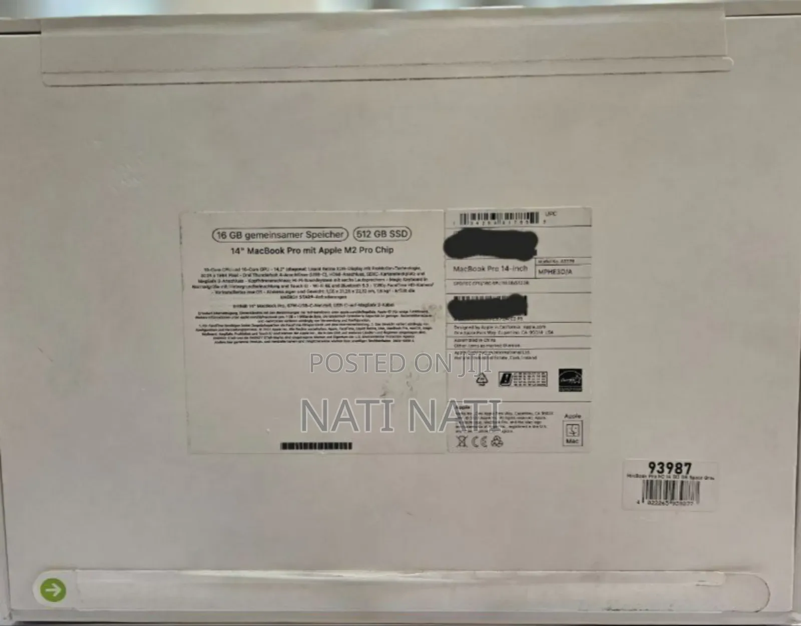 New Laptop Apple MacBook Pro 2022 M2 16GB Apple M2 SSD 512GB