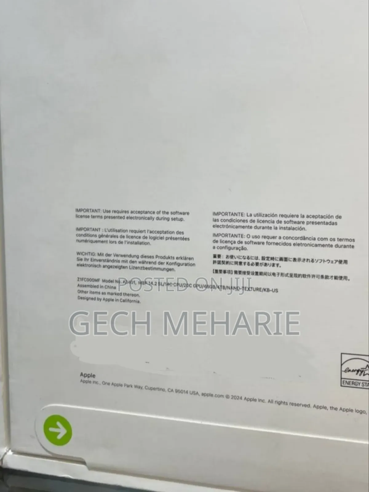 New Laptop Apple MacBook Pro 2024 M4 14-Inch 48GB Apple M4 Pro SSD 4T