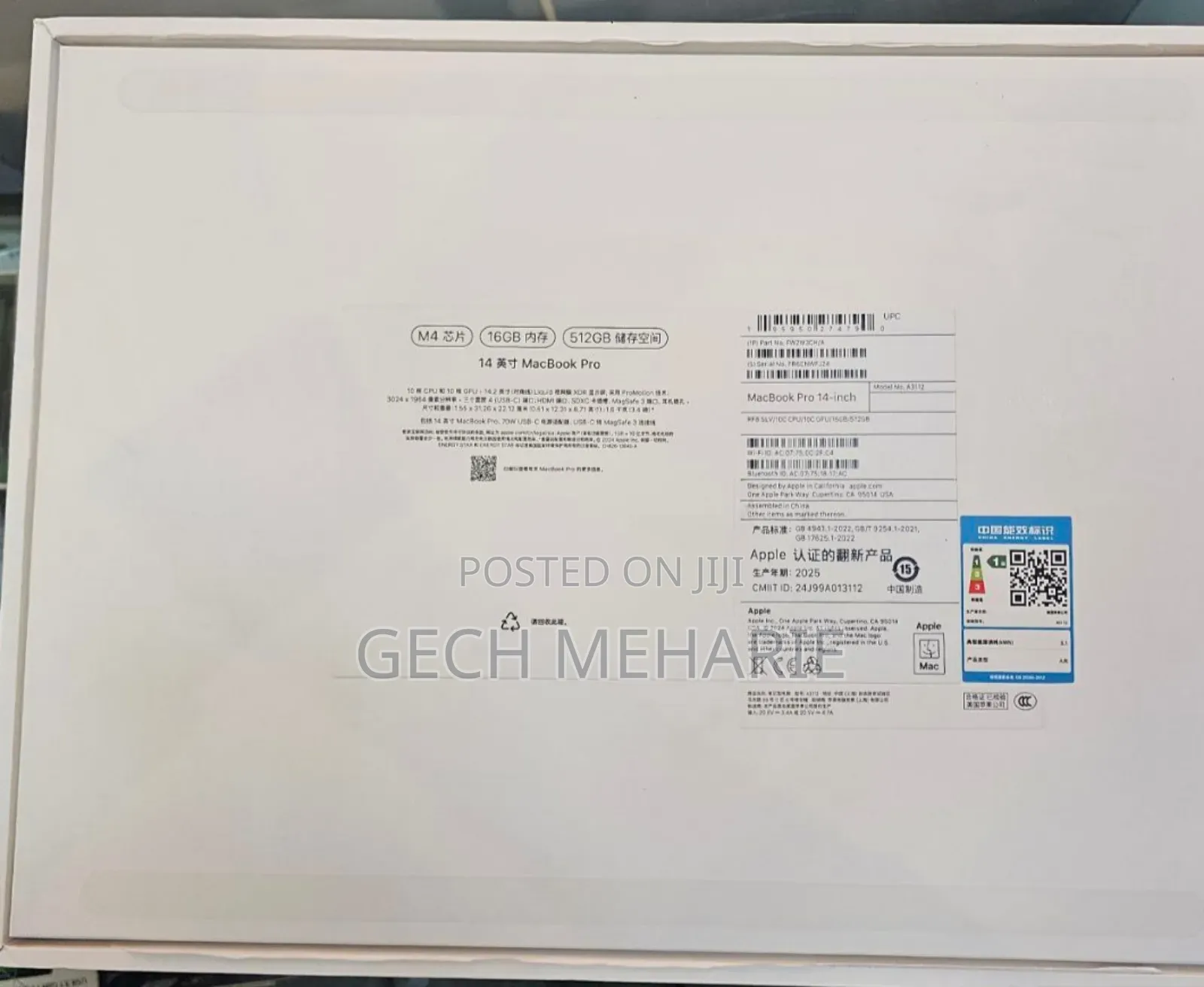 New Apple MacBook Pro 2024 M4 14-Inch 16GB Apple M4 Pro SSD 512GB