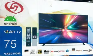 Photo - Lj Tv 75 Inch Tv Smart Uhd Android New 2025 Putouts