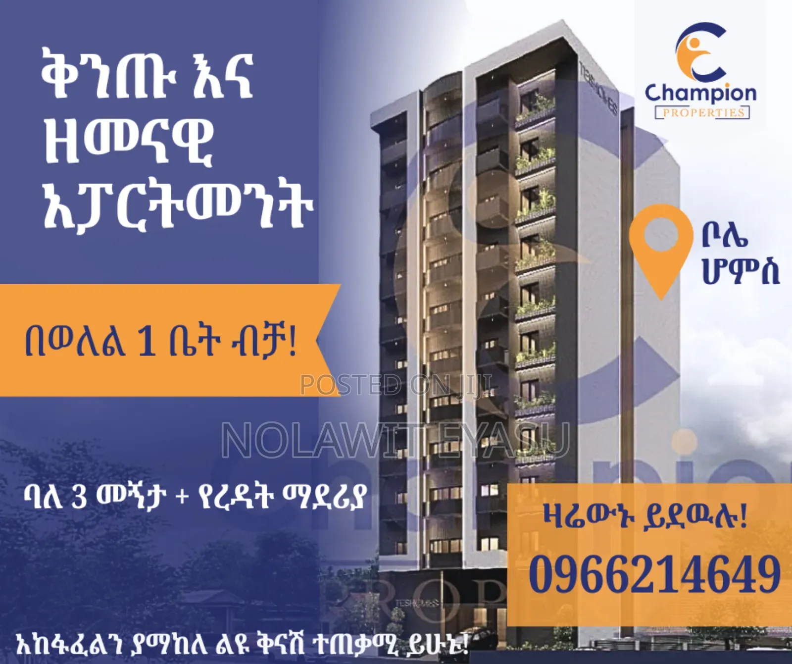 3bdrm Apartment in Teshomes Real Estate, Bole for sale