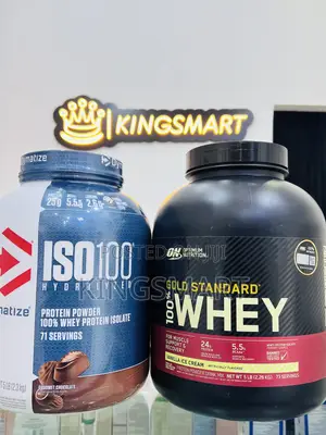 Photo - Iso Dymatize 100 and Optimum Nutrition Whey Proteins (Iso)