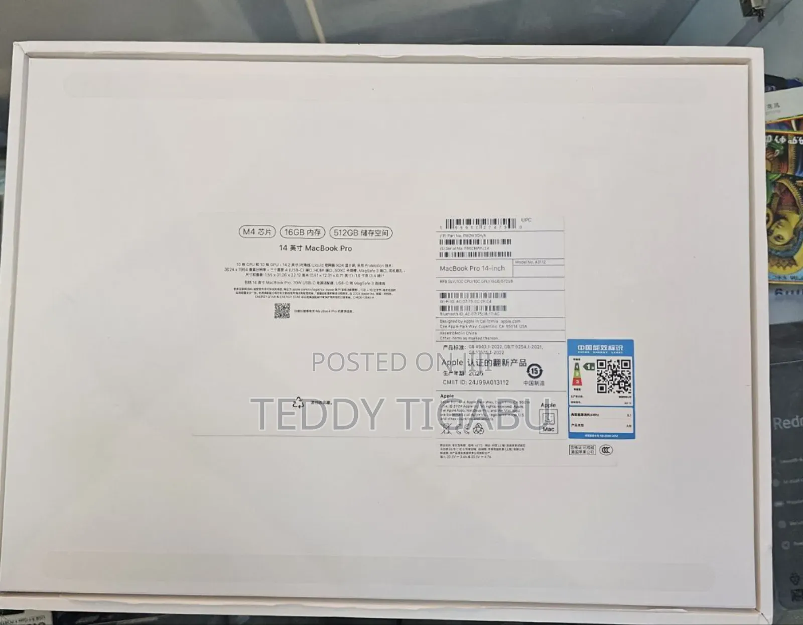 New Laptop Apple MacBook Pro 16GB Apple M4 SSD 512GB