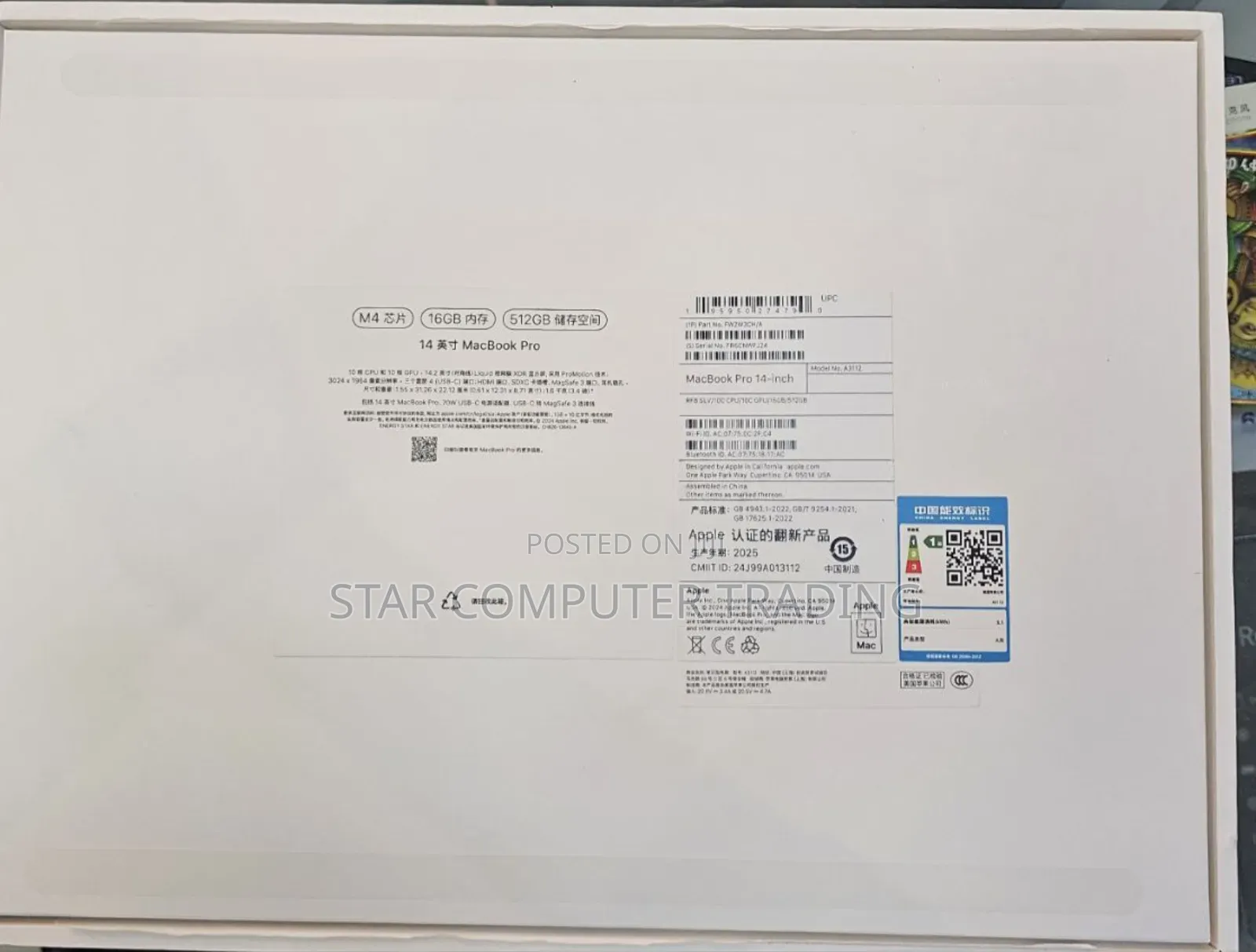 New Apple MacBook Pro 2024 M4 14-Inch 16GB Apple M4 Pro SSD 512GB