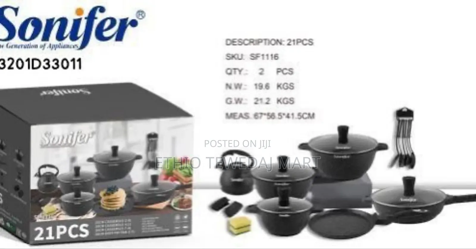 Sonifer 21-Piece Granite Coating Casserole Set