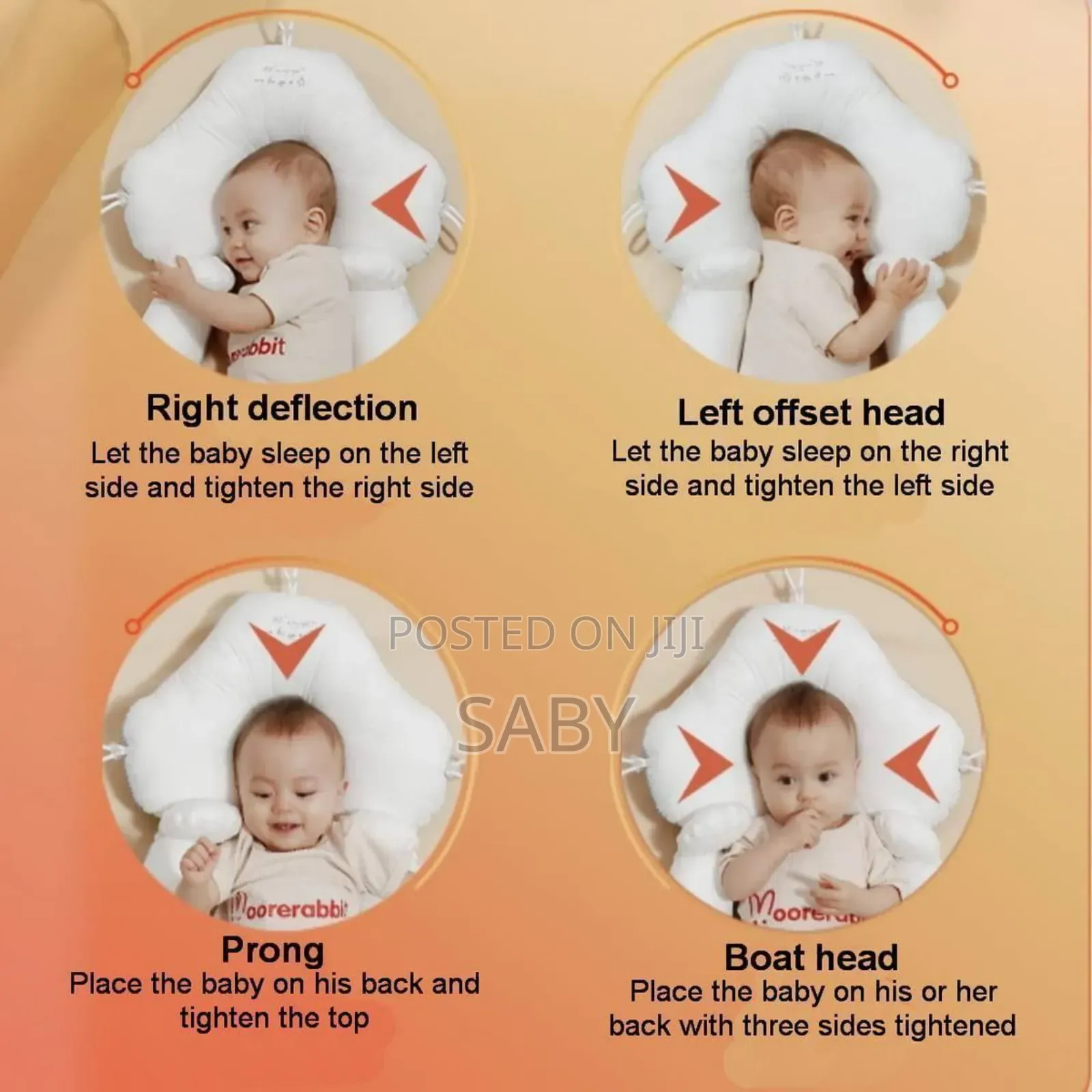 Baby Head Shaping Pillow With Body Positioner Cloud Shaped