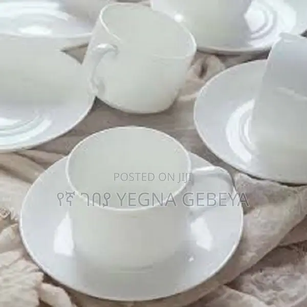 Set of 6 Elegant White Tea Cups