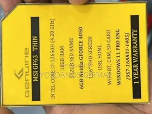 New Laptop 16GB Intel Core I7 SSD 1T