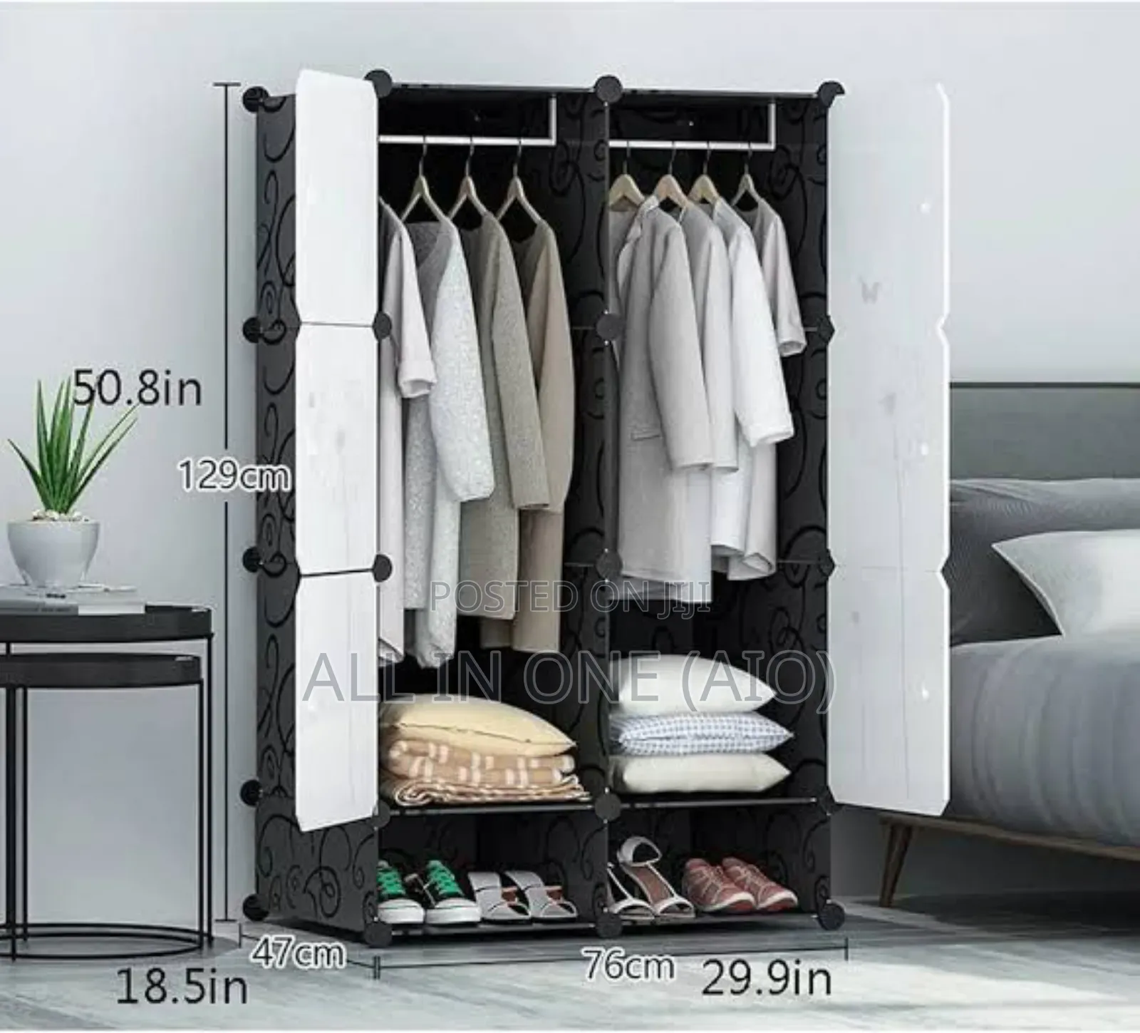 Plastic and Metal Cubic Cloth Cabinet
