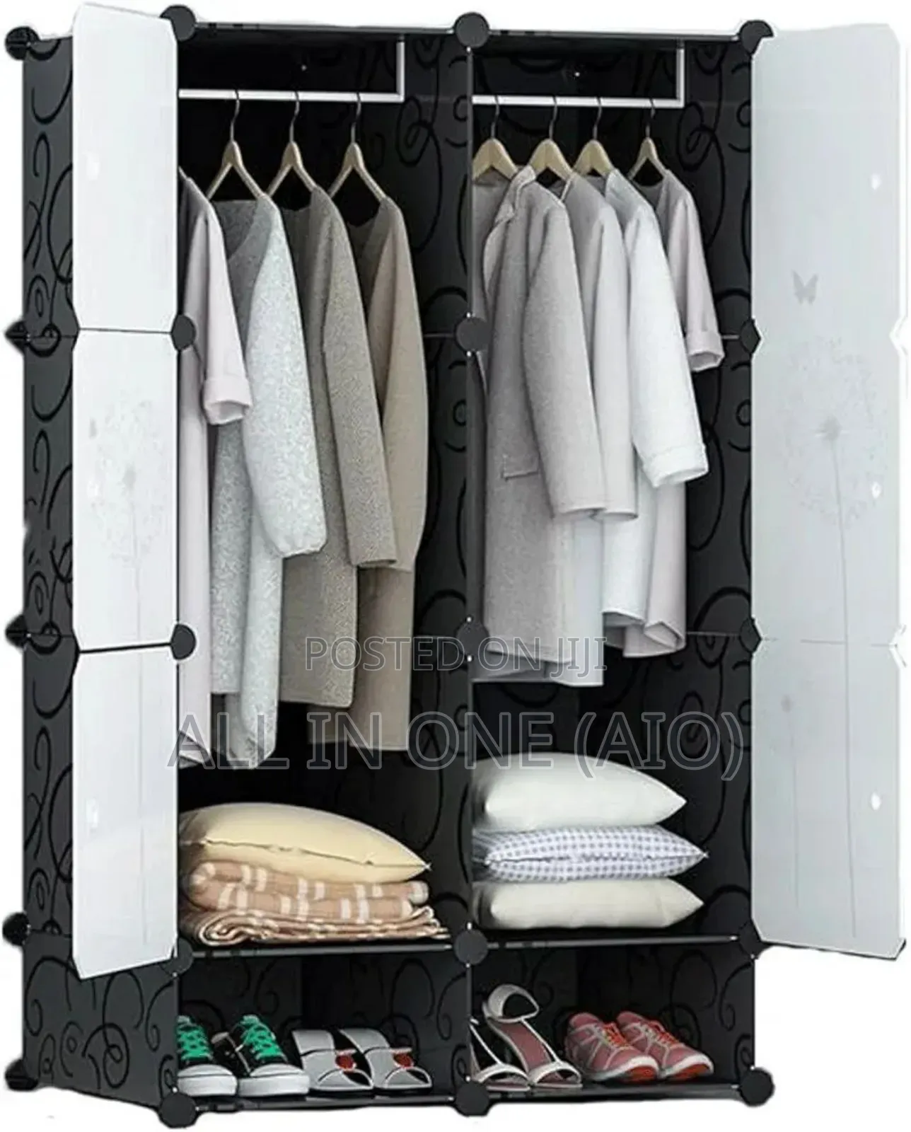 Plastic and Metal Cubic Cloth Cabinet