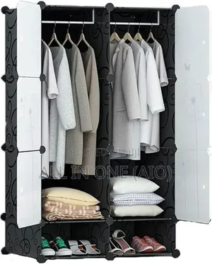 Plastic and Metal Cubic Cloth Cabinet