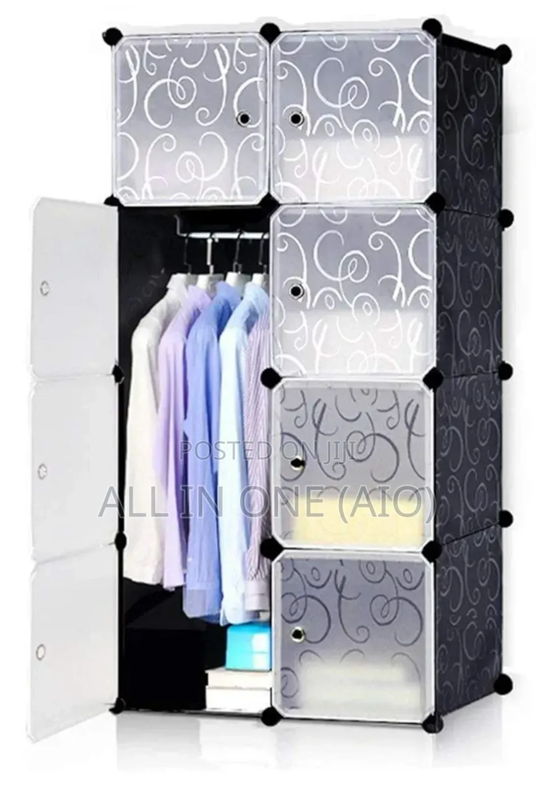 Plastic and Metal Cubic Cloth Cabinet