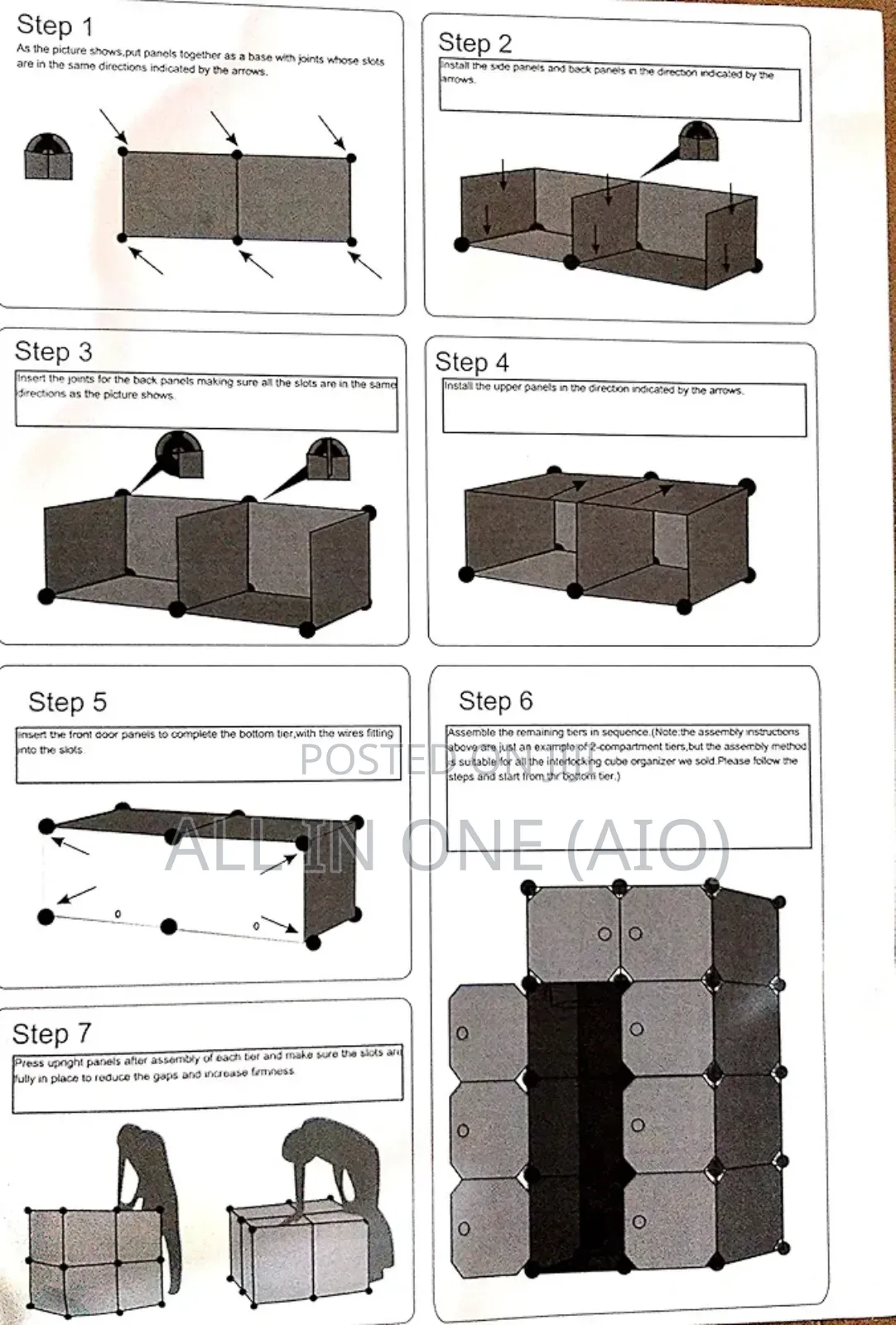 Plastic and Metal Cubic Cloth Cabinet