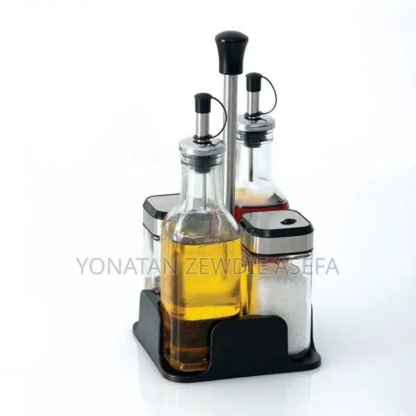 4 Set Condiment Set-የዘይት/የአቼቶ /የጨው/የቅመማ ቅመም