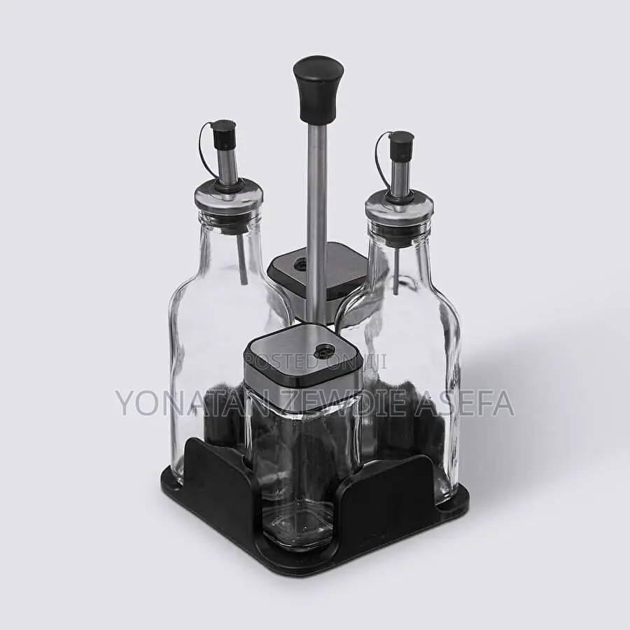 4 Set Condiment Set-የዘይት/የአቼቶ /የጨው/የቅመማ ቅመም
