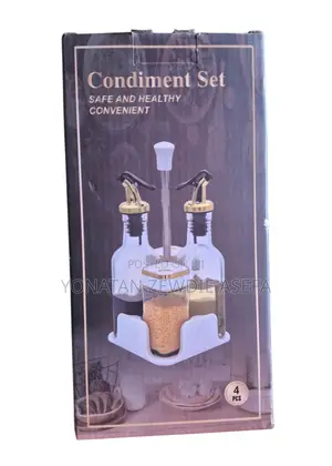 4 Set Condiment Set-የዘይት/የአቼቶ /የጨው/የቅመማ ቅመም