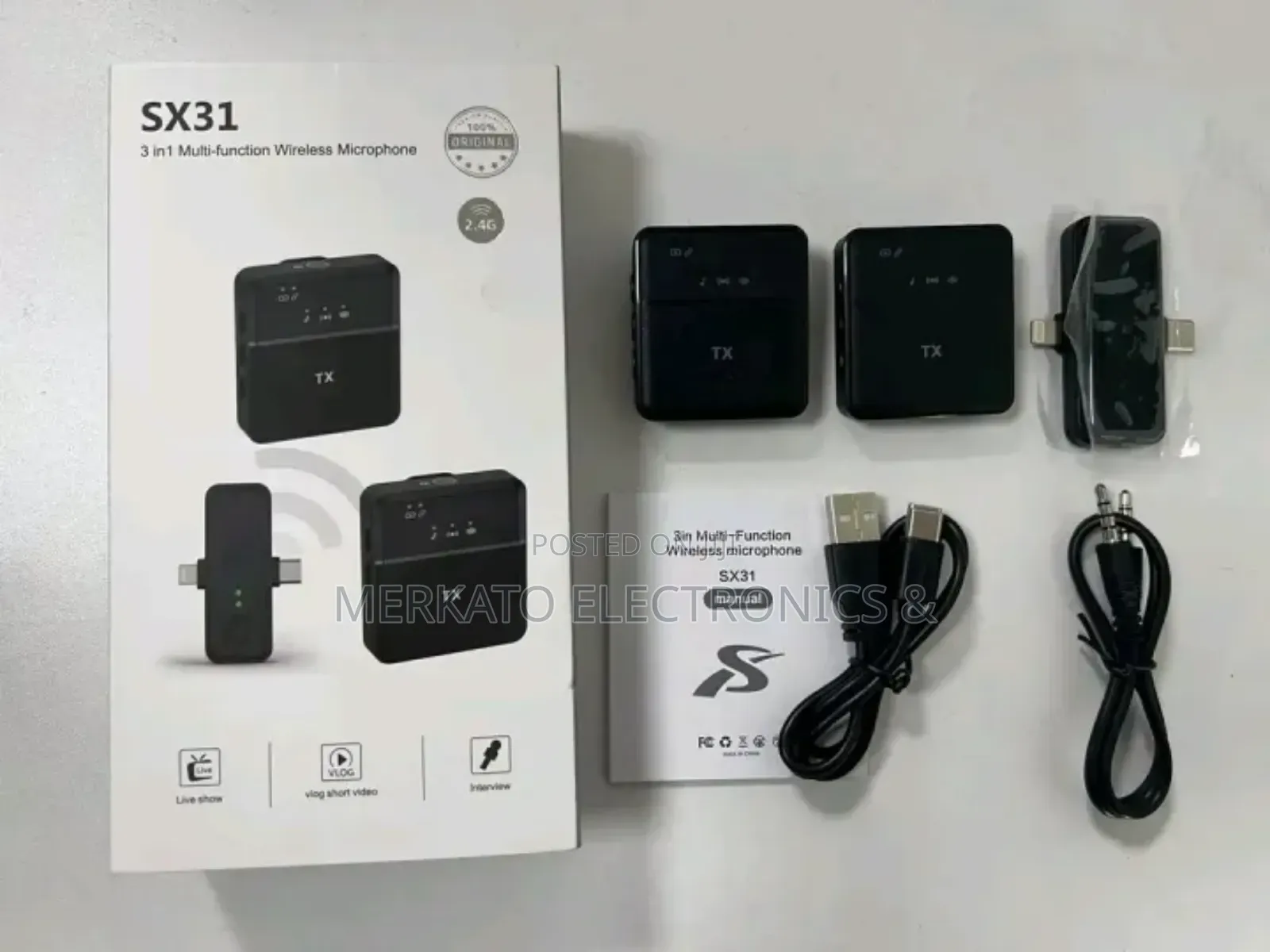 Sx31 Wireless Microphone for iPhone , Type -C , Camera