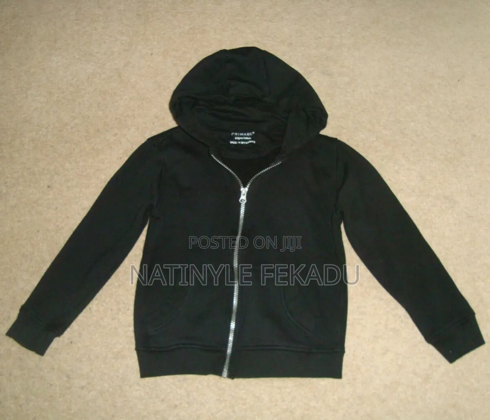 Black Zippered Hooded Sweatshirt