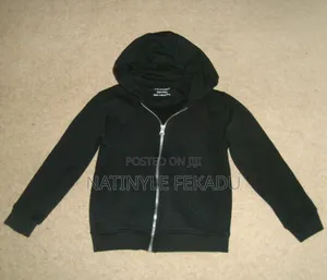 Photo - Black Zippered Hooded Sweatshirt