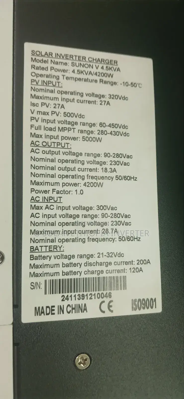 Hybrid Solar Inverter 3kw–5kw | Pure Sine Wave | Ethiopia