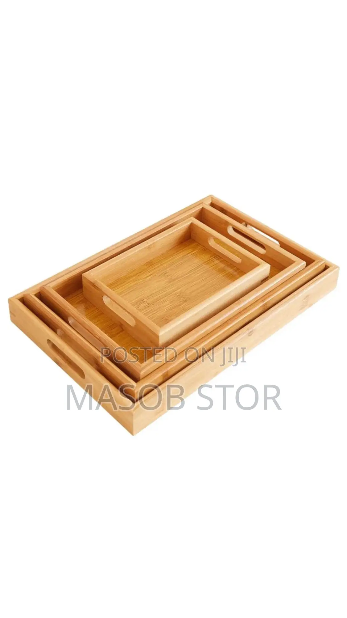 Bamboo Pallet Serving Tray /ባለ 3 ከቀርቀሃ የተሰሩ ሰርቪሶች