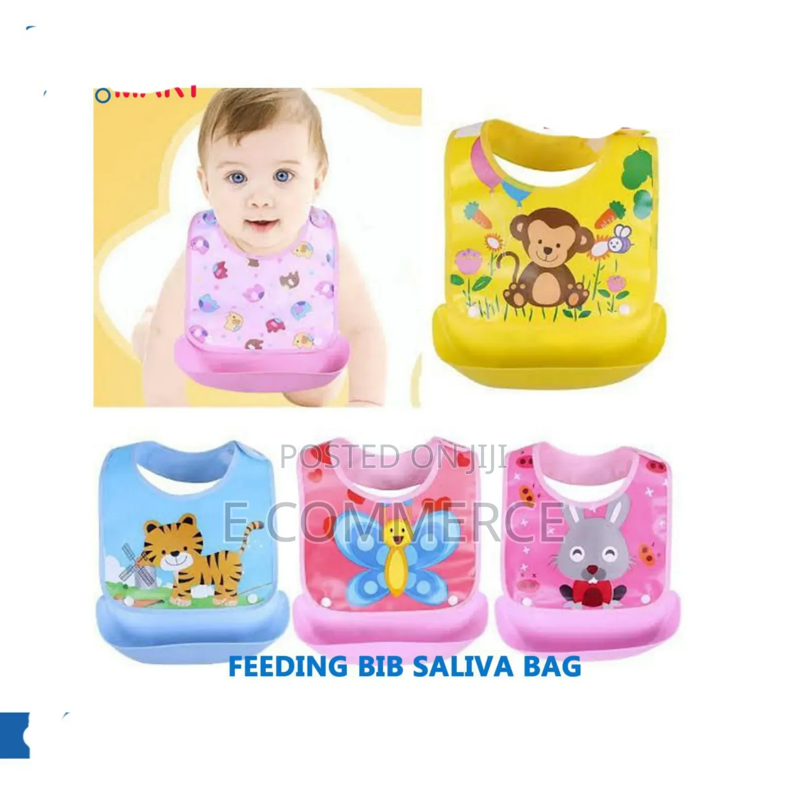 Baby Silicon Bag Waterprof Adjustable Feeding Bib Saliva Bag