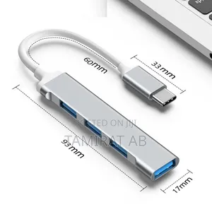 4port Usb3.0 Type-C Hub, High Speed Splitter for Computer