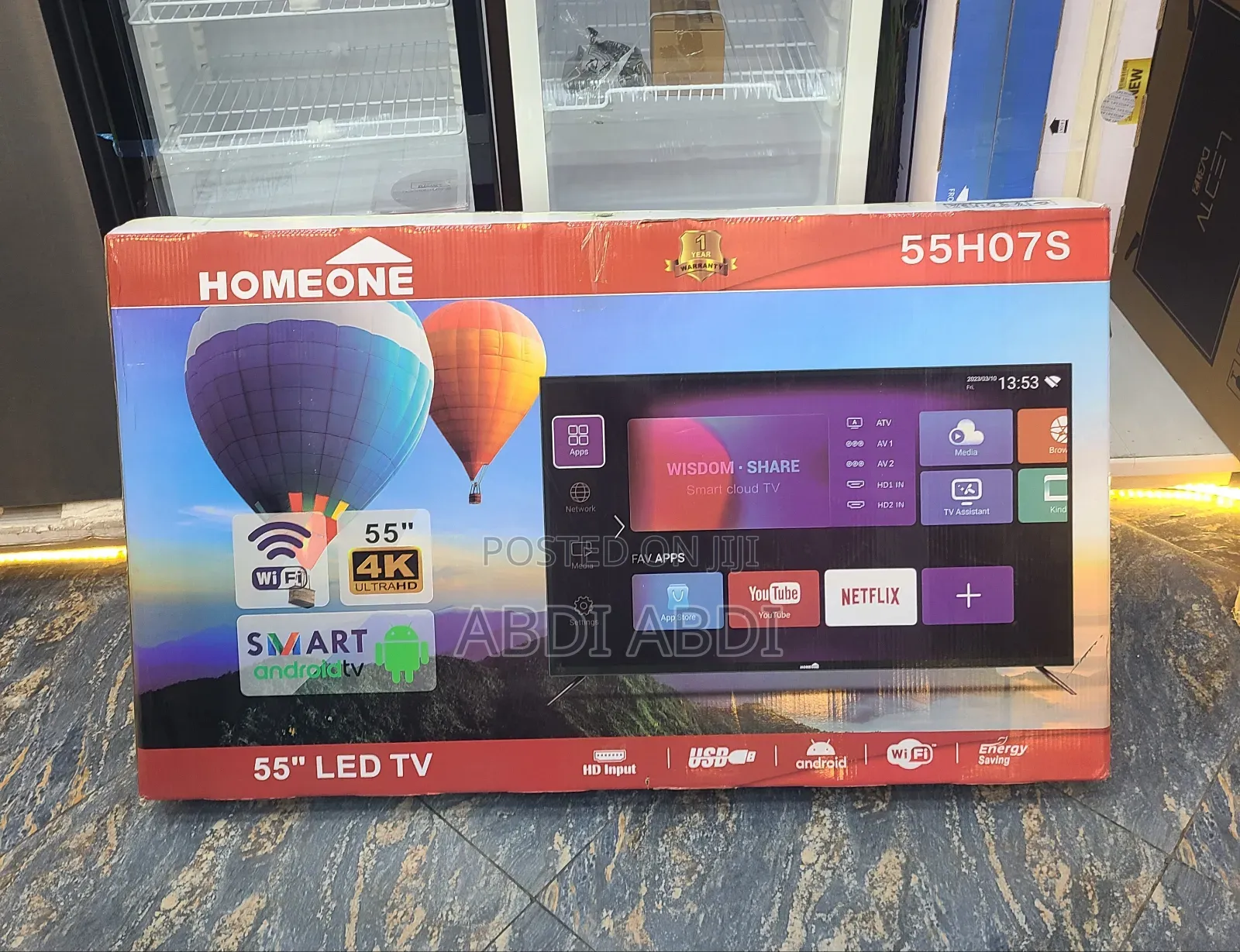 Home One Tv 55 Inch Smart Doubel Glass