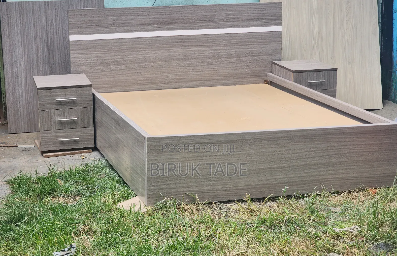 150cm Laminated MDF Bed With 2 Nightstands – Free Delivery!