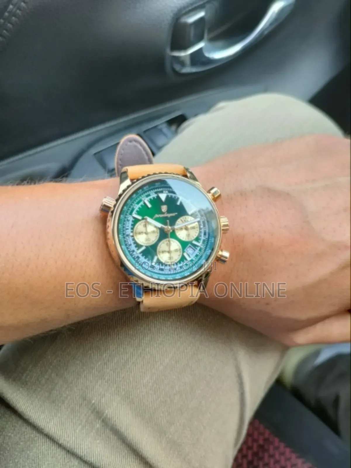 Poedagar Luxurious Lether Band Watch for Men [Preorder]