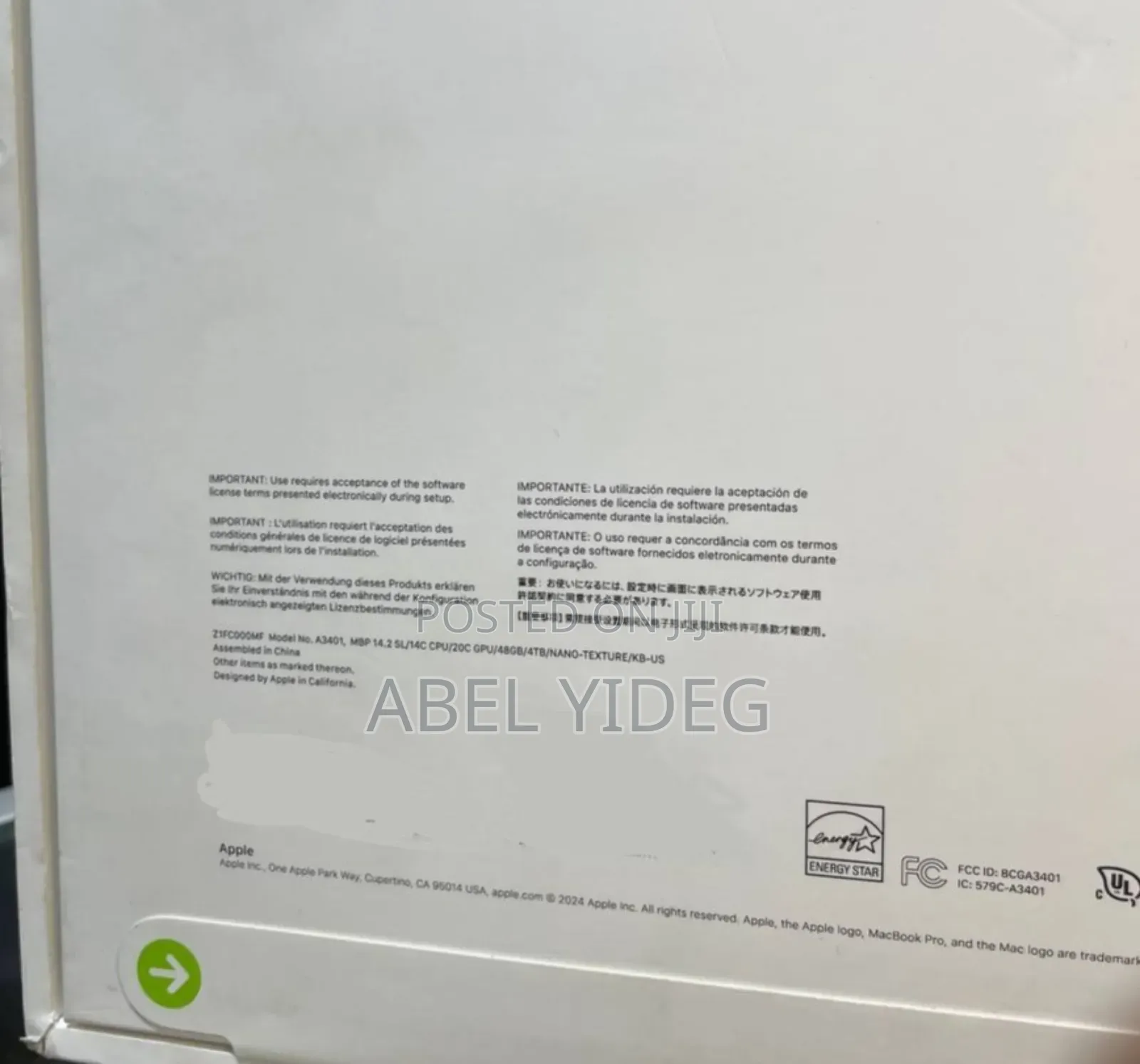 New Laptop Apple MacBook Pro 48GB Apple M4 Pro SSD 3T