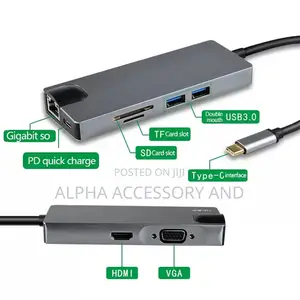 8 in 1 Type C Hub Combo Usb C to Hdmi Vga