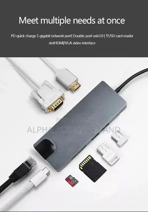 8 in 1 Type C Hub Combo Usb C to Hdmi Vga