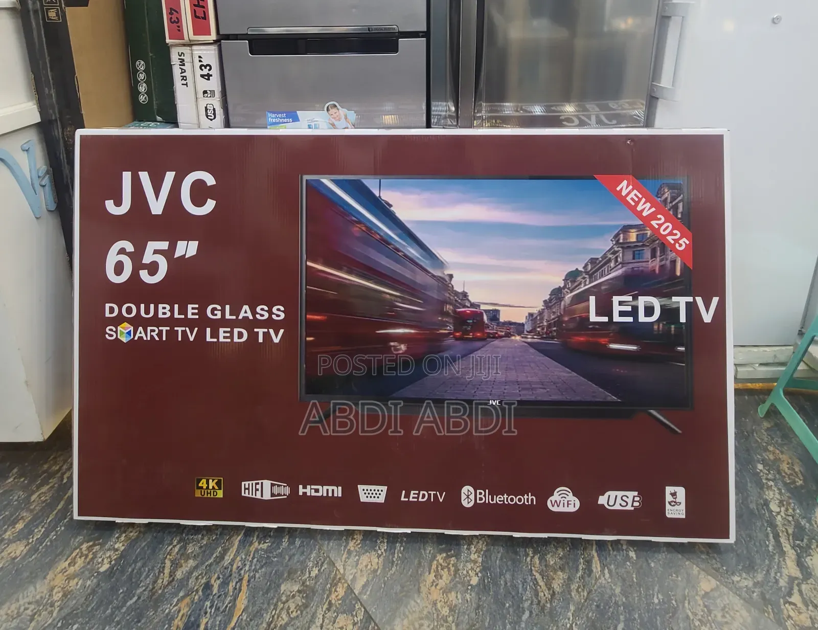 JVC Tv 65 Inch Smart Doubel Glass