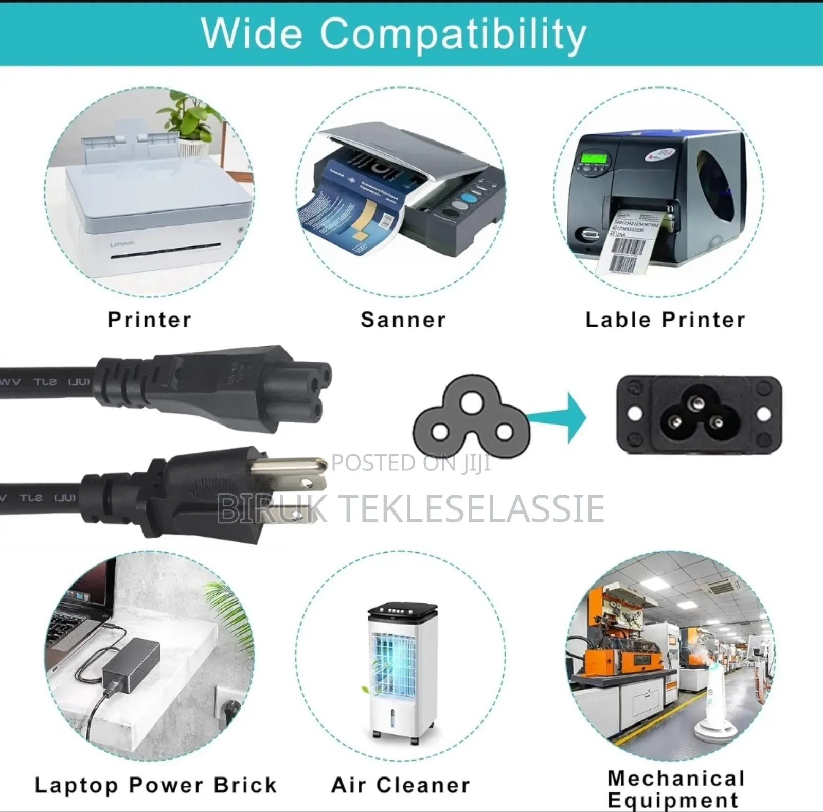 Universal Ac Power Cord Cable