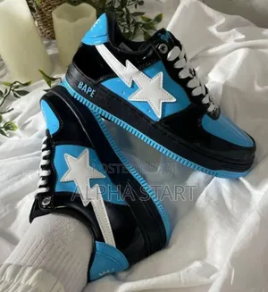 A Bathing Ape Bape-Sta ‘Shark’ Baby Blue/Black’ Men’S Shoes