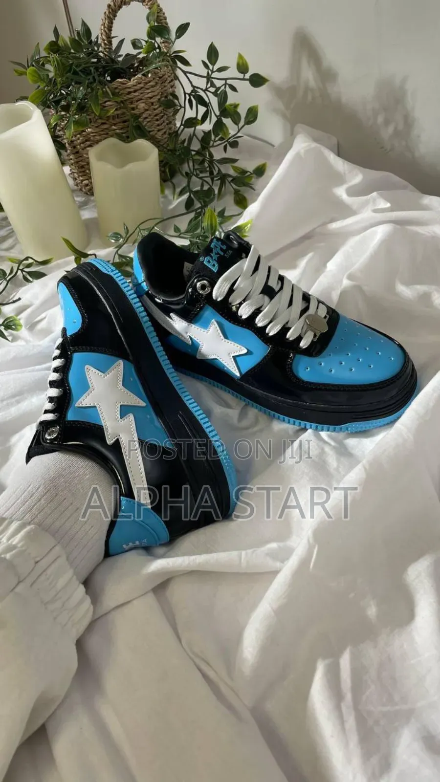 A Bathing Ape Bape-Sta ‘Shark’ Baby Blue/Black’ Men’S Shoes