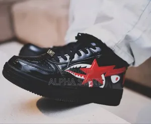 A Bathing Ape Bape-Sta ‘Shark’ “Triple Black’ Men’S Shoes