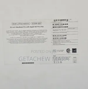 New Laptop Apple MacBook Pro M1 16GB Intel Core I5 SSD 512GB